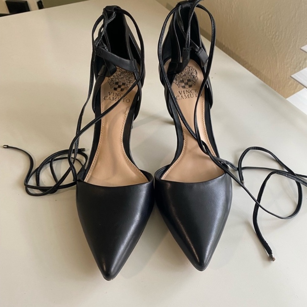 Vince Camuto Black Women's Lace-Up Heels